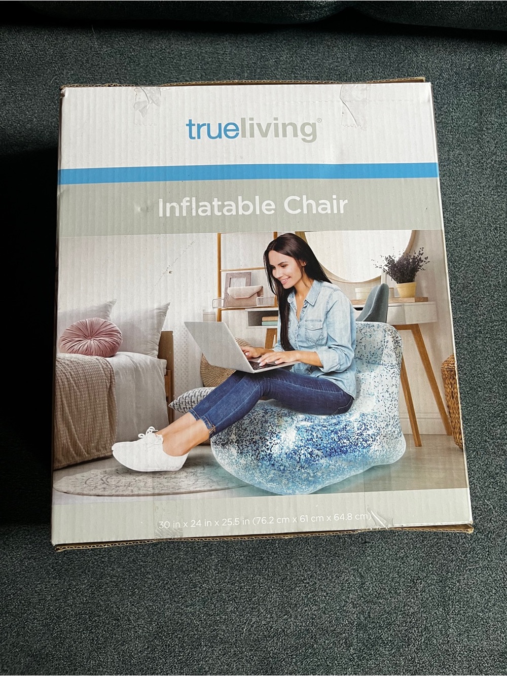 trueliving Blue Inflatable Chair